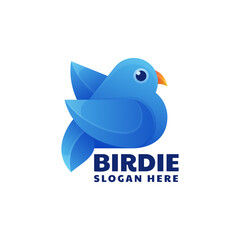 Vector Logo Illustration Bird Gradient Colorful Style.