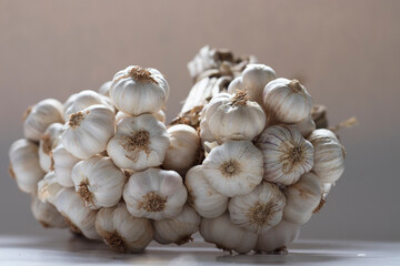 garlic on isolated white background.