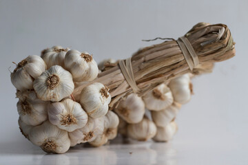 garlic on isolated white background.