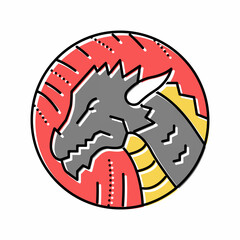 dragon chinese horoscope animal color icon vector illustration