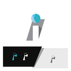 creative letter I logo that revealing from background