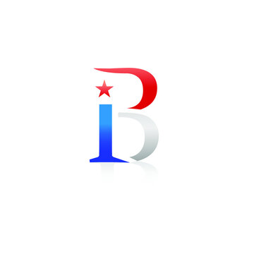 elegant letter ipb logo in red blue and silver color