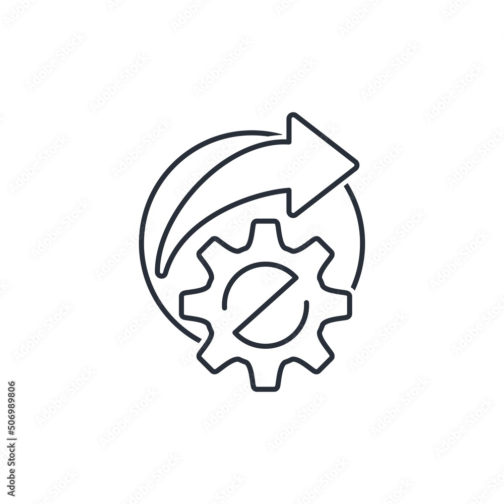 Poster change technical capabilities. transfer opportunity. vector linear icon isolated on white background