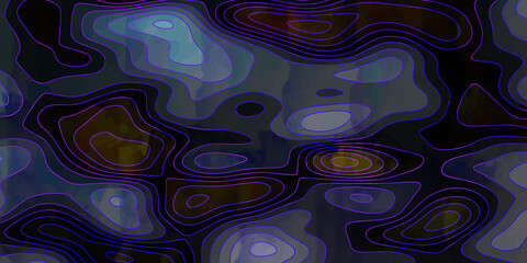 Topographic multicolored linear background for design, abstraction with place for text, Topographic background and texture, monochrome image. 3D waves, contour background.