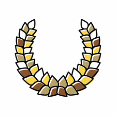 laurel wreath ancient rome color icon vector illustration