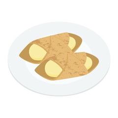 イタリアのお菓子カンノーリのイラスト