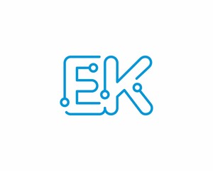 Abstract Letters EK Logo Design Template 001