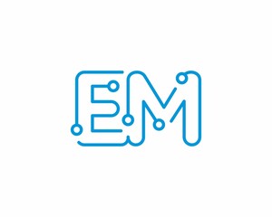 Abstract Letters EM Logo Design Template 001