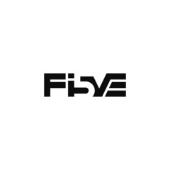 Five number, letter negative space. Wordmark logo design.