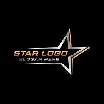 star golden colors automotive logo black background