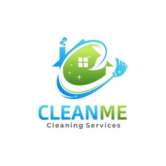 Home Cleaning Service Logo Vector Inspiration