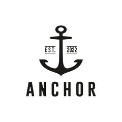 marine retro emblems logo with anchor © Locho99