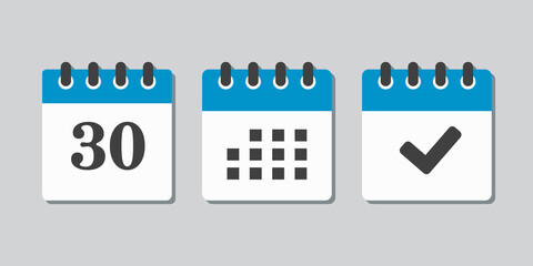 Vector icon page calendar number 30, genda, done