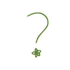 letter with floral elements isolated on white background