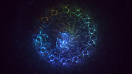 3D rendering abstract round light background