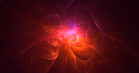 3D rendering abstract multicolor fractal light background