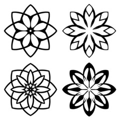 Fototapeta premium Mandala element ornamental set of flowers