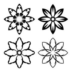 Obraz premium Ornamental mandala element art set of flowers