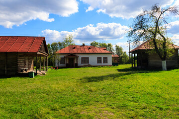 Fototapeta na wymiar View of Open-air Museum of Folk Architecture and Folkways of Middle Naddnipryanschina in Pereyaslav, Ukraine