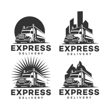 A Truck Logo template set, cargo, shipping, Logistics, express