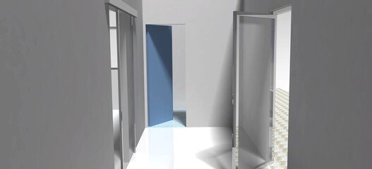3D rendering interior office room