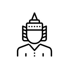 Black line icon for thai