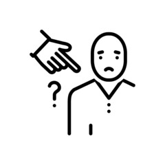 Black line icon for accused