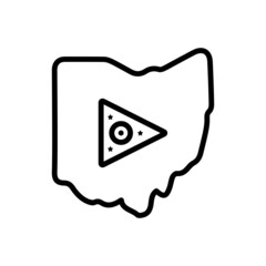 Black line icon for ohio - obrazy, fototapety, plakaty