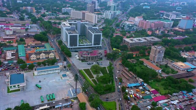 Accra central aerial view with octagon