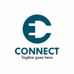c connect design logo template illustration