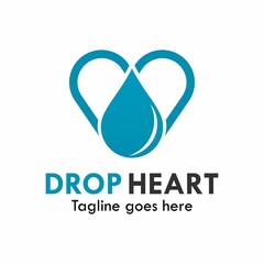 Drop heart logo template illustration