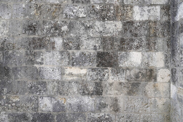 old ancient grey cinder block gray cement old facade building background