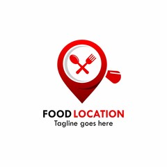 Food location logo template illustration