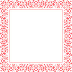 Decorative frame Elegant vector element for design in Eastern style, place for text. Floral pink and white border. Lace illustration for invitations and greeting cards