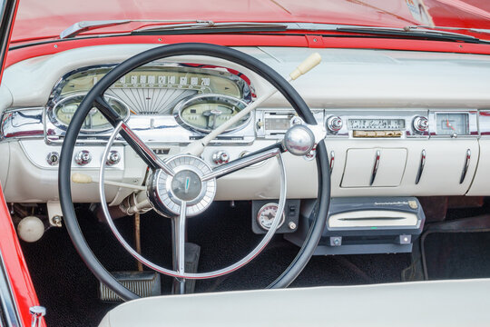 Driver's seat in an old ford edsel