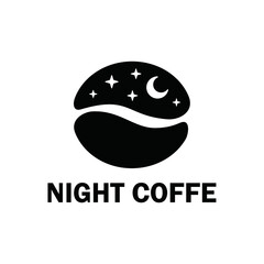 night coffee shop logo concept