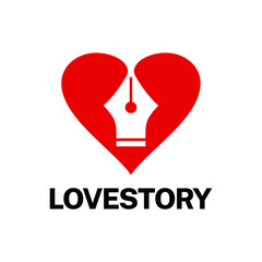 love story logo vector template