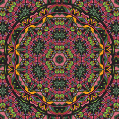 Seamless repeating oriental pattern. Mandala illustration.