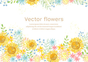 夏　ひまわりのフレーム