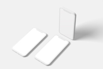 Clay mobile for mockup blank	
