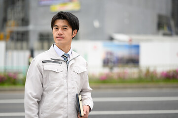 Fototapeta premium 工事現場 作業員 建築