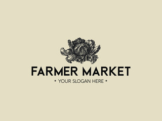 Farmer Market  Organic Vintage Logo