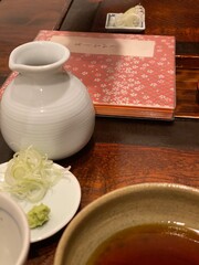 Japanese Soba (buckwheat) noodle shop in the old town of Tokyo, Nezu, Japan year 2022 May 19th