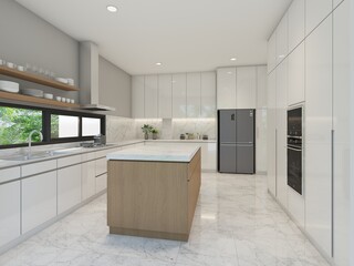 Fototapeta na wymiar 3d rendering of kitchen room