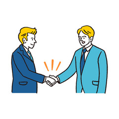 握手をする二人のビジネスマン　上半身