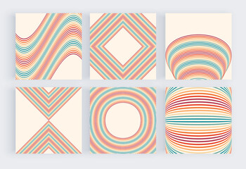 Fototapeta premium Hippie square retro wall art prints with boho geometric shapes 