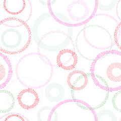 circles frame different sizes and colors abstract vector seamless pattern