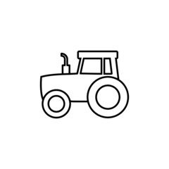 Farm tractor line icon for mobile concept and web design isolated on white background
