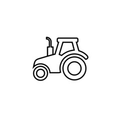 Farm tractor line icon for mobile concept and web design isolated on white background