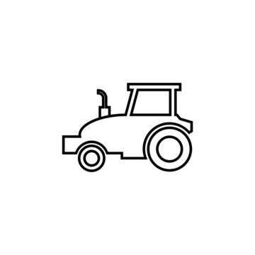 Farm tractor line icon for mobile concept and web design isolated on white background
